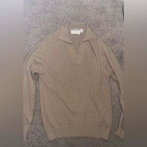 Countess Mara Men’s Italian Wool Blend Textured Polo Sweater –Made in Italy